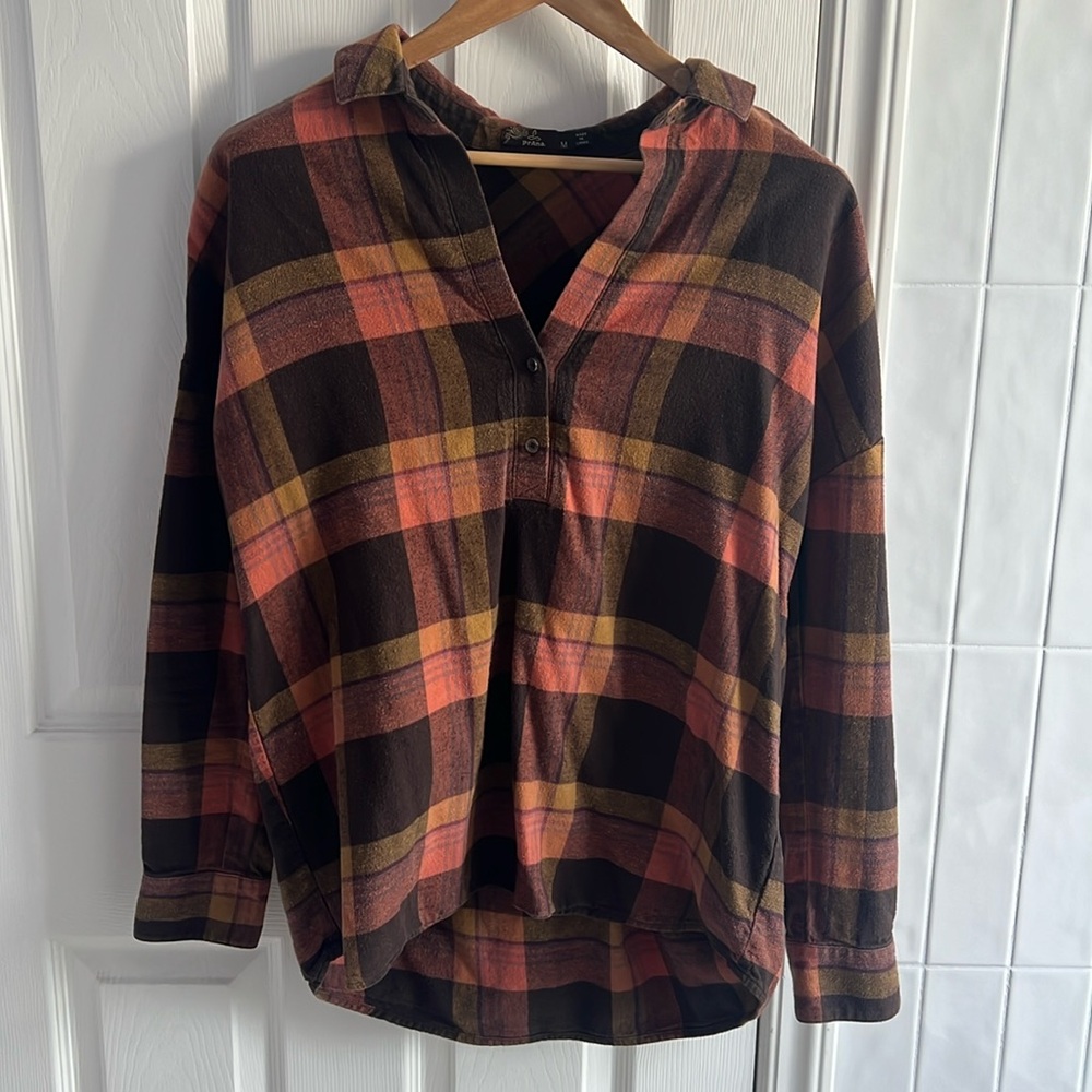 Prana Dante Flanel Top 1/3 button-up